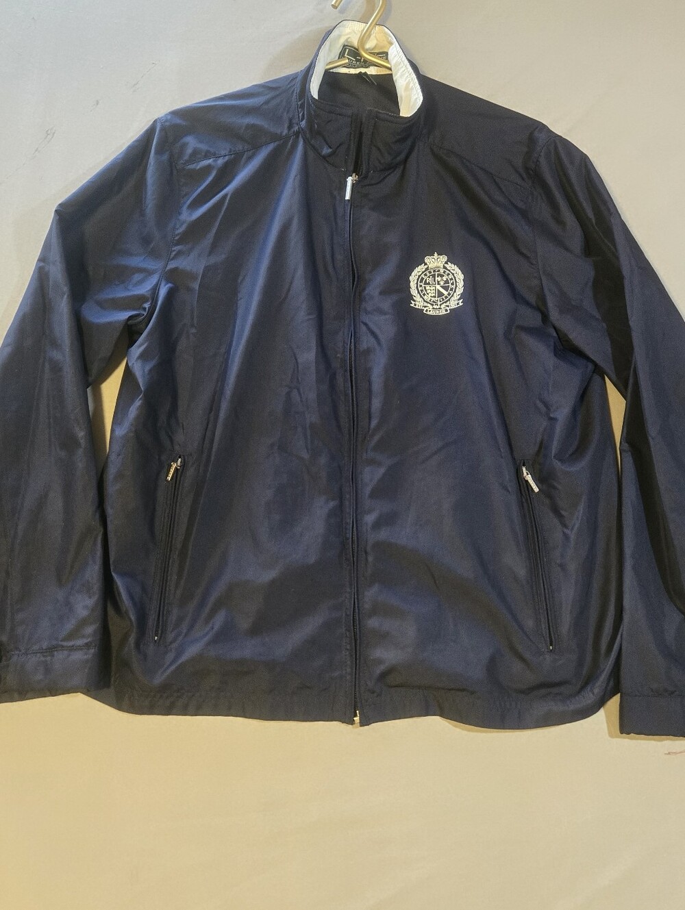 Lauren Ralph Lauren Active Navy Windbreaker Jacket with Crest